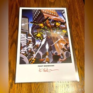 Teenage Mutant Ninja Turtles TMNT Kevin Eastman Signed 11x17 Litho 1 Of 5 - FOOT